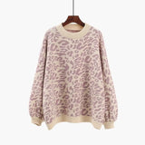 Leopard Knitted Women Sweater O-Neck Long Sleeve Jerseys Mujer Moda 2020 Pullover Autumn Clothes Plus Size