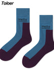 Harajuku Men Socks Funny Colorful Cartoon Dot Striped Sokken Casual Japanese Style Street Skateboard Calcetines