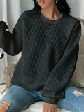 Wish Autumn And Winter Burst Round Neck Solid Color Fashion Long-Sleeved Lady's
