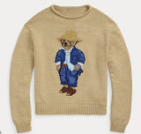 Women's Clothing Cartoon Bear Round Collar Long-Sleeved High-Necked Loose Knitted Sweater For Autumn And Winter