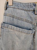 Fashion Women's Jeans High Waist Legs 3D Multi Pocket Light Color Straight Tube Denim Cargo Pants Summer 2023 New