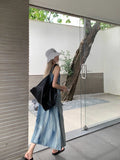 A Small Tie Dye Temperament Sling Dress Women Loose Lazy Wind Seaside Long Skirt