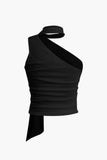 one shoulder tank top with
