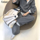 Loose Hoodies Sets Casual Sports Suits Women Long-sleeved Hooded Sweatshirt And Pants 2 Piece Set Fall/winter
