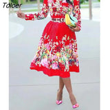 Pleated Short Sleeve Dresses High Waist Print Maxi Dress Fashion Casual Office Elegant Party Club Dresses For Women