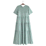 Women's New Cotton-Print T-Shirt With Loose Cake Dress