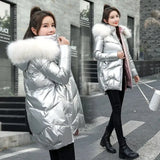 Hooded Removable Fur Collar Warm Parka Women Korean Loose Long Sleeve Cotton-Padded Jackets Trendy Thick Winter