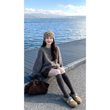 Korean New Lazy Style Retro Knitted On The Female Leopard Dress Autumn And Winter Fashion
