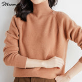 Thick Winter Sweater Women Turtleneck Pullovers Elegant Soft Basic Gray Knitted Jumpers Autumn Women's Turtleneck