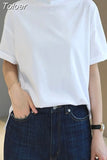 Woman Tshirts 2023 Shirts for Women Turtleneck Shirt Sleeve Tees Y2k Tops Loose Casual Temperament T Shirt Ropa