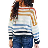 Striped Tendered Sweater Female Autumn 2025 Winter Student Blouse Burst Knitted