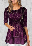 O-Neck Short Sleeves Printed Loose