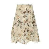 Cloth Forget To Be Careful Hot Babes Rags Rags Side Irregular Long Skirt Holiday Style Thin Mesh