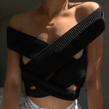 Women 2021 Sleeveless Knitted Crop Sweater Sexy Autumn Winter Fashion Backless Vest Bow Cross Strap Streetwear Sweaters Tank
