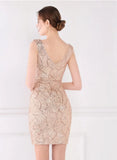 Modest V-neck Sleeveless Sequined Mini Slit Club