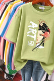 100% Cotton Plus Size L-6XL T Shirt Print Tshirt Short Sleeve Women's Top Chinese Style Summer Couple O Neck T