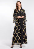 Plaid Print Belted Muslim