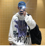 Devil Print Winter Hoodie Women Pullovers Casual Harajuku Hip-Hop Sweatshirt Warmth Oversized Hoodie Men'S Anime
