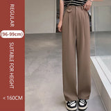 Spring Summer Korean Wide Leg Women's Pants High Waist Saggy Loose Casual Elegant Solid Suits Pants Women Extended
