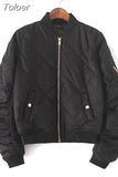 Philosophy Spring Autumn Quilting Bomber Jacket Women Coat Zipper Long Sleeve Jacket Cotton-padded Pink