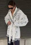 Print Boho Fringe Jacket with
