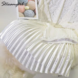 Pleated Skirt Long For Women Spring Long Skirts For Women Elegant White Retro Skirt Vintage High Waisted Skirts