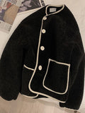 Winter Women Coat Warm 2022 Loose Pocket Single Breasted Thickened Warm Top Oversize Winter Women's Coat White