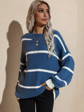 Spring Striped Pullover Loose