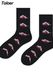 Harajuku Men Socks Funny Colorful Cartoon Dot Striped Sokken Casual Japanese Style Street Skateboard Calcetines