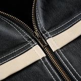 Grunge Biker Zip-Up Faux Leather