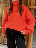 Sweaters Turtleneck Women Autumn Winter Knit Pullover Loose Blue Thick Winter Basic Turtleneck Women Sweaters