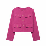New Clip Round Collar Short Jacket