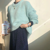 10 colors Pink 2022 Women Sweater Pullover Female Knitting Overszie Long Sleeve Loose Knitted Outerwear Womens Winter