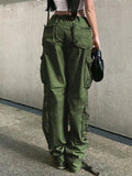 Vintage Multi Pocket Patched Cargo Jeans-Outfit