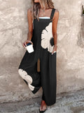 New Summer New Women's Printed Retro Jumpsuits Loose Sleeveless