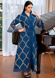 Plaid Print Belted Muslim