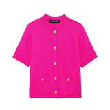 Homemade New Women's Oceaned Smozy Short-Sleeved Knitted Coat