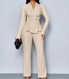 Summer New Waist Thin Solid Color Long Sleeve