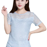 Shooting 2025 Summer Dress New Bottoming Tops To Put On White Round-Neck Short-Sleeved Lace Chiffon