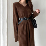 2020 New Autumn Sweater Women Dress Winter Long Sleeve Sweaters Knitted Dresses Womens Loose Maxi Oversize Knitting Robe