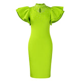 Women's 2025 New Fashion Sexy Sexy Leaf Sleeve Clam Party Dinner Dresses African