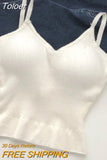 New Outlet Cute Y2K Women's Tops Women's Striped Crop Tops Built-in Bra Spaghetti Straps Y2K Old Women's