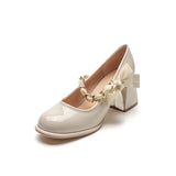 Women's Mary Jane Shoes 2025 New Summer Thick Heeled And Shallow-Mouthed French Fairy With Skirt Single