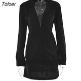 Turn-down Collar Button Women Two Piece Set Brown Long Sleeve Top High Waist Skirt Women Autumn Sexy Slim Office