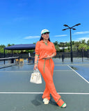 Toloer New Women's Casual Knit Wide-Leg Pants Suit-Outfit