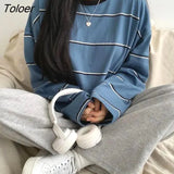 Women Students Striped Chic Streetwear Harajuku All-match Prevalent Long Sleeve Teens Top Unisex Camisetas Tender