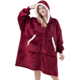 Sweatshirts Hoodie Woman Oversized Double Pockets Blanket with Sleeves Cozy Sherpa Winter Warm Fleece Giant TV