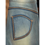 Wash Light Blue High Waist Slim Slim Skinny Micro-Tipped Jeans New Velvet Thick Horseshoe