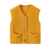 Autumn Street Shirt Fashion Cute Crochet Wool Vest Knitted Thick Knitted Vest Women's