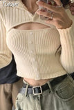 Sweater Women Y2k Tops Sexy Sweaters for Women Chic Hollow Out Tunic Knitted Jumper Sueter Mujer Fashion Korean